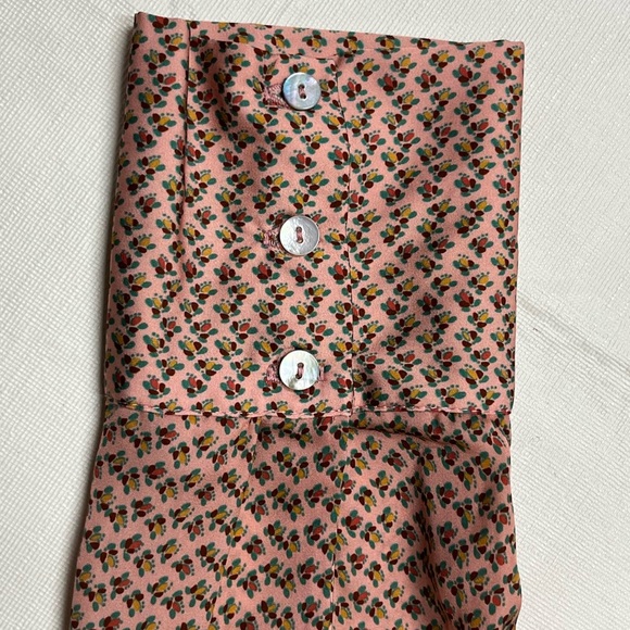 Zara Long Sleeve Pink and Black Floral Button Down Long Shirt dress size XL NWT - Picture 8 of 16